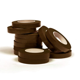Флористична тейп-стрічка клейова, коричневий, 1 рулон 22м, 12 мм