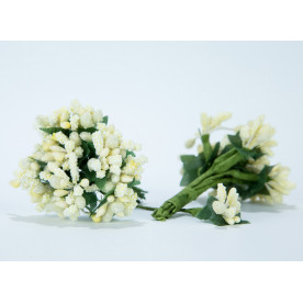 Тычинки с микробисером 8,5см цвет бежевый, букет 12шт