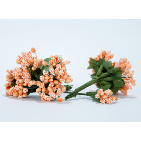 Тичинка з мікробісером 8,5см колір світло-червоний, букетик 12од