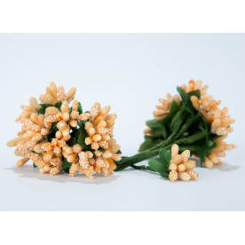 Тичинка з мікробісером 8,5см колір оранжевий, букетик 12од