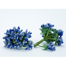 Тичинка з мікробісером 8,5см колір кобальтовий, букетик 12од