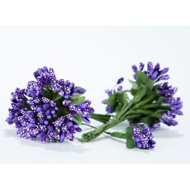 Тычинки с микробисером 8,5см цвет темно-сиреневый, букет 12шт