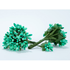 Тычинки с микробисером 8,5см цвет бирюзовый, букет 12шт