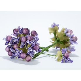 Тичинка з намистинкою, 8,5см, колір лаванда, букетик 12од