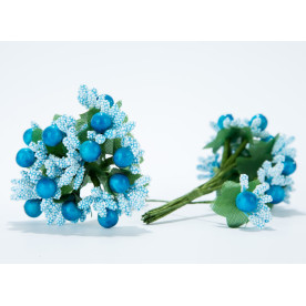 Тичинка з намистинкою, 8,5см, колір морської хвилі, букетик 12од