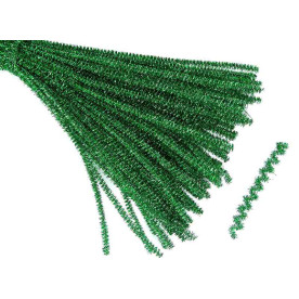 Синельний дріт, люрекс, зелений, 6x300 мм