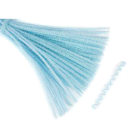 Синельний дріт, люрекс, блакитний, 6x300 мм