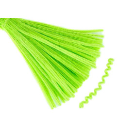 Синельная проволока, бархат, зелёный, 6x300 мм