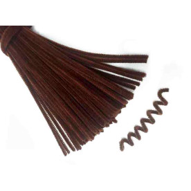 Синельная проволока, бархат, коричневый, 6x300 мм