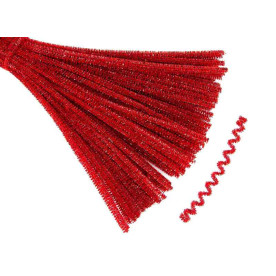Синельної дріт, оксамит-люрекс, червоний, 6x300 мм