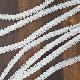 Синельная проволока, бархат, кучерявая, белый, 6x300 мм