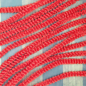 Синельная проволока, бархат, кучерявая, красный, 6x300 мм