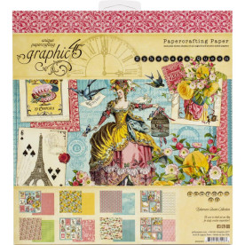 Набор бумаги для скрапбукинга Ephemera Queen, 8 листов, 20х20 см, Graphic 45