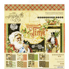 Набір скраппаперу, Cristmas Time, 8 аркушів, 20x20 см, Graphic 45