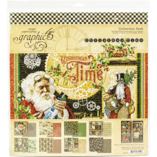 Набір скраппаперу, Cristmas Time, 30х30 см, 8 акрушів, 2 аркуша стикерів, Graphic 45