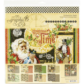 Набор скрапбумаги, Cristmas Time, 30х30 см, 8 листов, 2 листа стикеров, Graphic 45