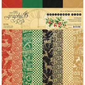 Набір скраппаперу, Solid Cristmas Time, 8 аркушів, 30х30 см, Graphic 45