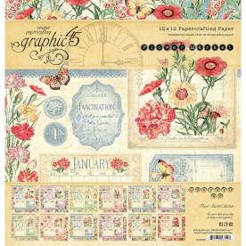 Набор для скрапбукинга Flower Market, 30.5x30.5 см, 12 листов, Graphic 45