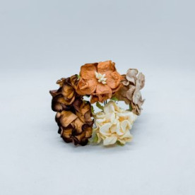 Набор гардений в коричневых тонах, 5 шт, 4 см