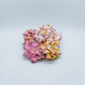 Набір гарденій в рожевих тонах, 6,5 см, 5 шт