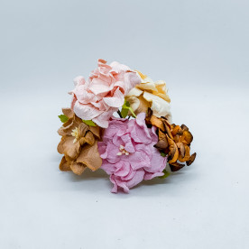 Набір гарденій в рожевих і коричневих тонах, 6,5 см, 5 шт