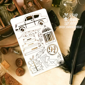 Набор чипбордов, Гарри Поттер малый с машинкой, 75х120 мм, ScrapBox