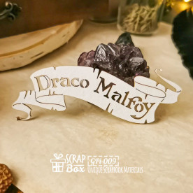 Чипборд, надпись Draco Malfoy на ленте, 87х40 мм, ScrapBox