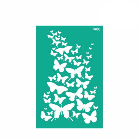Трафарет багаторазовий самоклеючий, №1400, Фоновий, 13х20см, Серія Метелики, Rosa Talent
