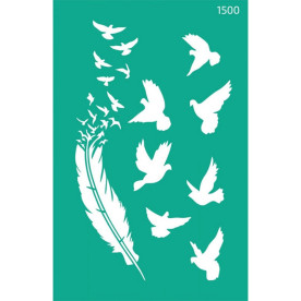 Трафарет многоразовый самоклеющийся, №1500, Фоновый, Животные, 13х20см, Rosa Talent