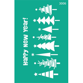 Трафарет багаторазовий самоклеючий, Новий рік, №3006, 13х20 см, Rosa Talent