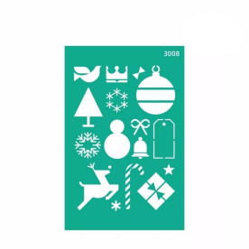 Трафарет многоразовый самоклеющийся, Новый год, №3008, 13х20 см, Rosa Talent