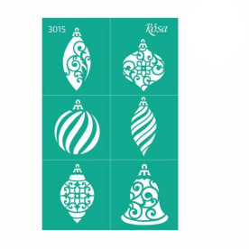Трафарет багаторазовий самоклеючий, Новий рік, №3015, 13х20см, Rosa Talent