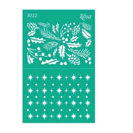 Трафарет багаторазовий самоклеючий, №3022, Новий рік,13х20см, Rosa Talent