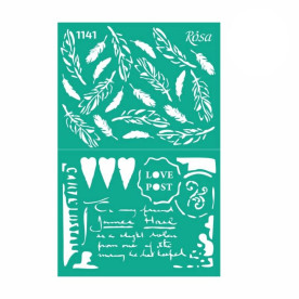 Трафарет багаторазовий самоклеючий, №1141, Фоновий, 13х20см, Серія Emotion & Romance, Rosa Talent