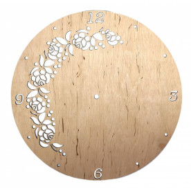 Основа под часы, Цветочный орнамент, круглая, фанера, д 30 см, Rosa Talent