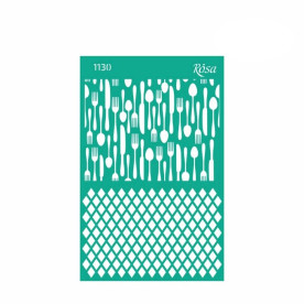 Трафарет многоразовый самоклеющийся, №1130, Фоновый, 13x20см, Серия Recipe book, Rosa Talent