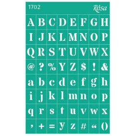 Трафарет многоразовый самоклеющийся, №1702, Фоновый, Алфавиты, 13х20см, Rosa Talent