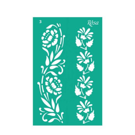 Трафарет многоразовый самоклеющийся, №3, Бордюрный, Цветы, 13х20см, Rosa Talent