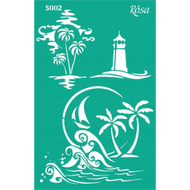 Трафарет многоразовый самоклеющийся, №5002, Элементы и надписи, Лето, 13х20см, Rosa Talent