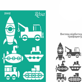 Трафарет многоразовый самоклеющийся, №2802, Элементы и надписи 13х20см, Серия Kids, Rosa Talent