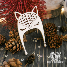 Чіпборд шапка Лисичка, 35x60мм, Scrapbox