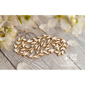 Чипборд веточка с листиками Hf-049 56 x 28 мм , Scrapbox