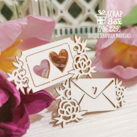 Чипборд Письмо с маркой Hh-229, Scrapbox