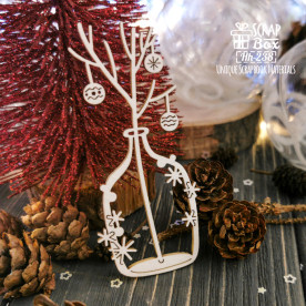 Чипборд веточка в бутылке, 36x80мм, Scrapbox