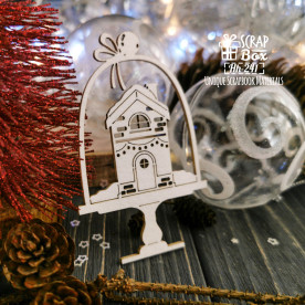 Чіпборд будиночок під склом, 51x80мм, Scrapbox