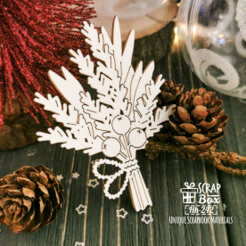 Чіпборд новорічний букет, 50x65мм, Scrapbox