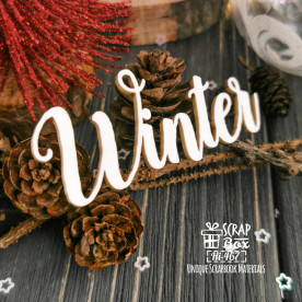 Чіпборд написи Winter, 67x28мм, Scrapbox