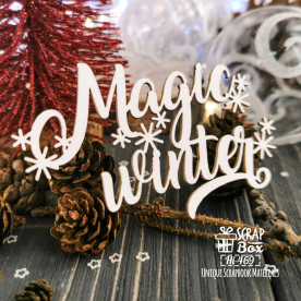 Чипборд надпись Magic winter, 81x52мм, Scrapbox