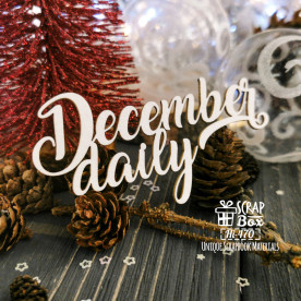 Чіпборд злитий напис December diary, 100x52мм, Scrapbox