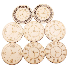 Набор деревянного декора Часовые циферблаты, 45 мм, 8 шт.